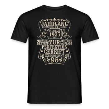 Geburtstagsgeschenk Geboren 1925 98 Jahre - Männer T-Shirt - Schwarz - Vorne - AI Model Male 178 light (178cm)
