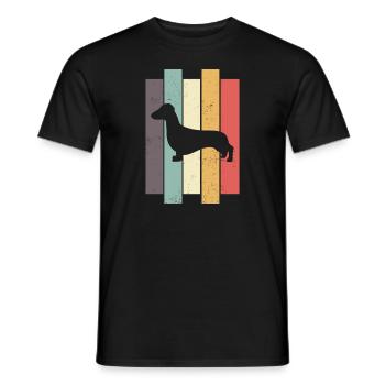 Dachshund Retro Teckel Dogs - Men's T-Shirt - black - Front - AI Model Male 178 light (178cm)