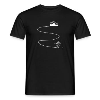 Skiers Mountains Skiing Après Ski - Men's T-Shirt - black - Front - AI Model Male 178 light (178cm)