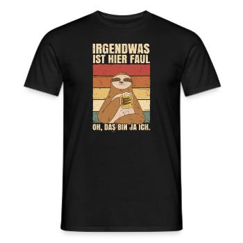 Faultiere Chillen Faultier Irgendwas ist hier Faul - Männer T-Shirt - Schwarz - Vorne - AI Model Male 178 light (178cm)
