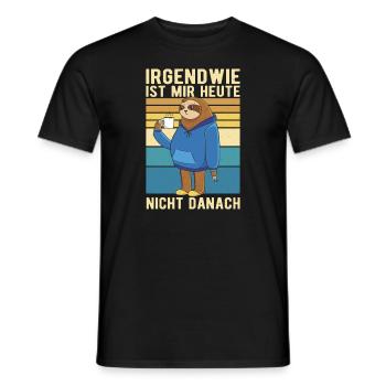 Faultiere Kaffee Faultier Müde Spruch Heute nicht - Männer T-Shirt - Schwarz - Vorne - AI Model Male 178 light (178cm)