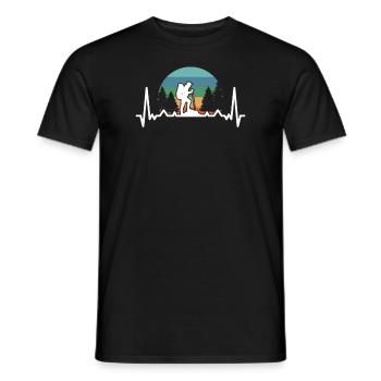 Montagnes Heartbeat Randonnée Alpinisme Aventure - T-shirt homme - noir - Devant - AI Model Male 178 light (178cm)