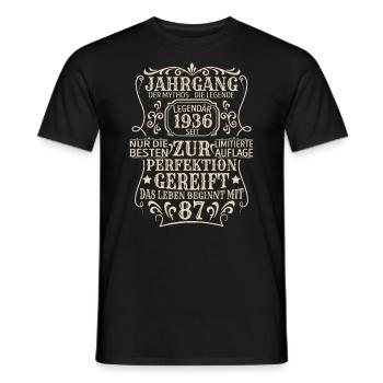 Geburtstagsgeschenk Geboren 1936 87 Jahre - Männer T-Shirt - Schwarz - Vorne - AI Model Male 178 light (178cm)