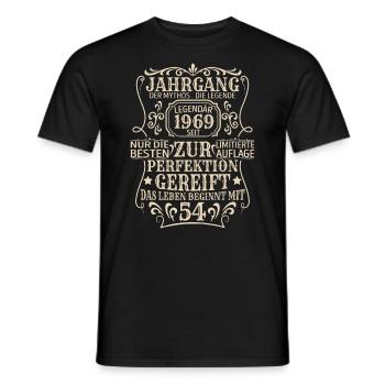 Geburtstagsgeschenk Geboren 1969 54 Jahre - Männer T-Shirt - Schwarz - Vorne - AI Model Male 178 light (178cm)