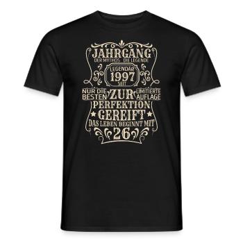Geburtstagsgeschenk Geboren 1997 26 Jahre - Männer T-Shirt - Schwarz - Vorne - AI Model Male 178 light (178cm)