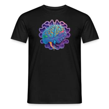 purple brain Geschenk - Männer T-Shirt - Schwarz - Vorne - AI Model Male 178 light (178cm)