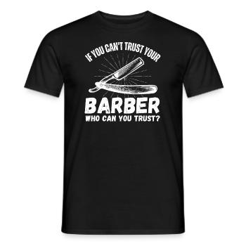 Funny barber gift for the barbershop - Men's T-Shirt - black - Front - AI Model Male 178 light (178cm)