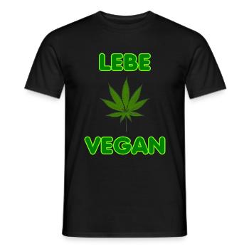 Cannabis - LEBE VEGAN - Männer T-Shirt - Schwarz - Vorne - AI Model Male 178 light (178cm)