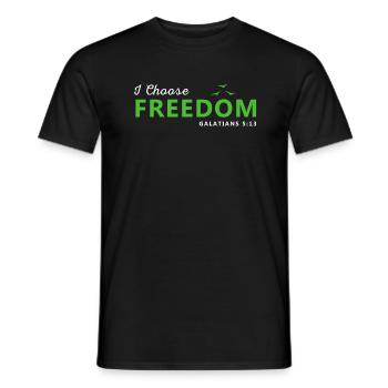 I choose Freedom - Bible verse - Christian - Men's T-Shirt - black - Front - AI Model Male 178 light (178cm)