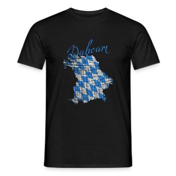 Dahoam, Bayern, Oberbayern - Männer T-Shirt - Schwarz - Vorne - AI Model Male 178 light (178cm)