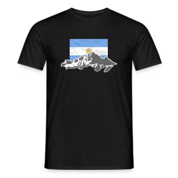 Argentina - Mountains & Flag - Men's T-Shirt - black - Front - AI Model Male 178 light (178cm)
