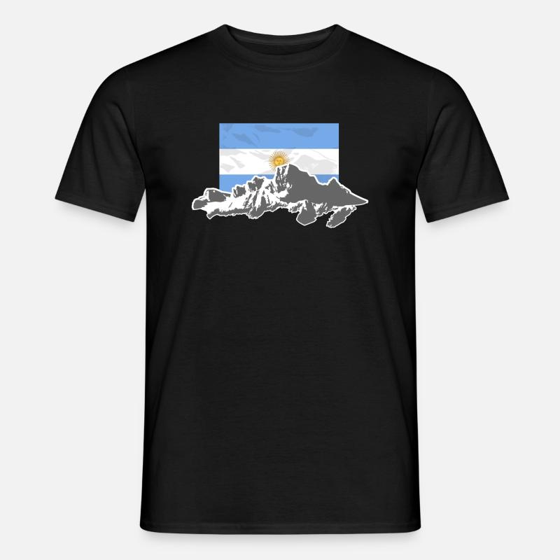 Argentina - Mountains & Flag - Mænd T-shirt - sort