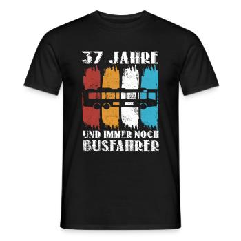 Busfahrer 37 Jahre Busfahren Beruf 37 Geburtstag - Männer T-Shirt - Schwarz - Vorne - AI Model Male 178 light (178cm)