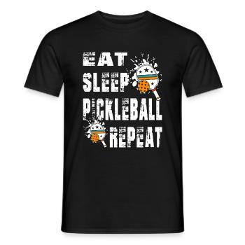 pickleball, t-shirt, - Men's T-Shirt - black - Front - AI Model Male 178 light (178cm)