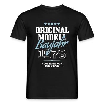 Baujahr 1978 - Männer T-Shirt - Schwarz - Vorne - AI Model Male 178 light (178cm)