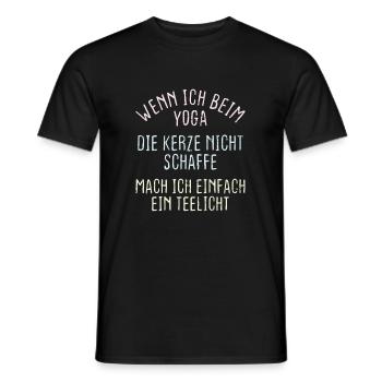 Yoga Kerze - Männer T-Shirt - Schwarz - Vorne - AI Model Male 178 light (178cm)