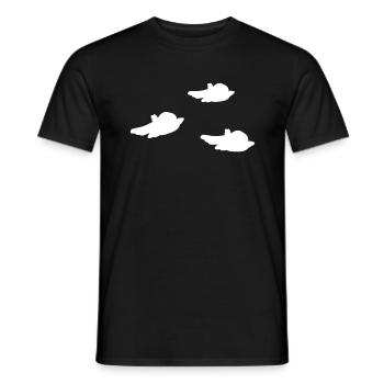 Symbole trois oiseaux dessin animé - T-shirt homme - noir - Devant - AI Model Male 178 light (178cm)