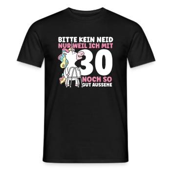 Bitte kein Neid 30.Geburtstag - Männer T-Shirt - Schwarz - Vorne - AI Model Male 178 light (178cm)