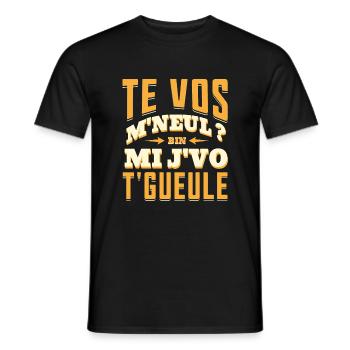 Tes vos m'neul bin mi j'vo t'gueule humour chti - T-shirt homme - noir - Devant - AI Model Male 178 light (178cm)