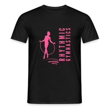 Rhythmic Gymnastics Gymnastics Gymnast With Hoop - Men's T-Shirt - black - Front - AI Model Male 178 light (178cm)