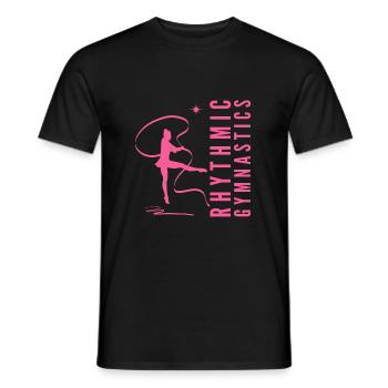 Rhythmic Gymnastics Gymnastik Gymnastin mit Band - Männer T-Shirt - Schwarz - Vorne - AI Model Male 178 light (178cm)