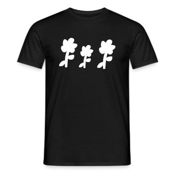 Three Flowers Shape Plants Flower Symbol - Men's T-Shirt - black - Front - AI Model Male 178 light (178cm)