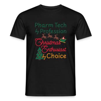Pharmacy technician Christmas Xmas Elf - Men's T-Shirt - black - Front - AI Model Male 178 light (178cm)