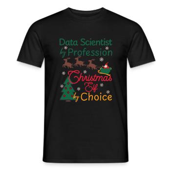 Data Scientist Christmas Xmas Elf - Men's T-Shirt - black - Front - AI Model Male 178 light (178cm)
