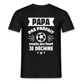 Papa pas parfait, mais au foot je déchire - T-shirt homme - noir - Devant - AI Model Male 178 light (178cm)