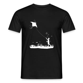 Chemise garçon sous-marine - T-shirt homme - noir - Devant - AI Model Male 178 light (178cm)