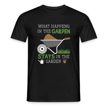 CE QUI SE PASSE AU JARDIN SEJOUR AU JARDIN - T-shirt homme - noir - Devant - AI Model Male 178 light (178cm)