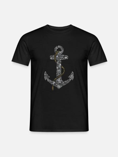 Anker | Maritime Bilder Piktogramme - Männer T-Shirt - Schwarz