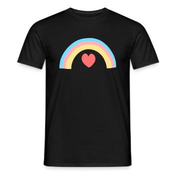Heart Rainbow Shape Symbol Shapes - Men's T-Shirt - black - Front - AI Model Male 178 light (178cm)