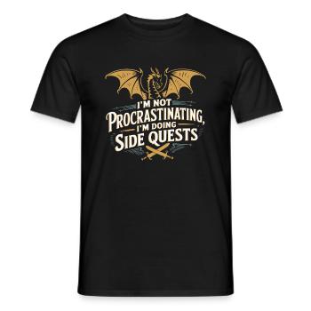 I'm Not Procrastinating, I'm Doing Side Quests - Men's T-Shirt - black - Front - AI Model Male 178 light (178cm)