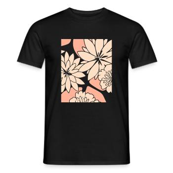 Fleurs - Printemps - Été - Fleurs - T-shirt homme - noir - Devant - AI Model Male 178 light (178cm)