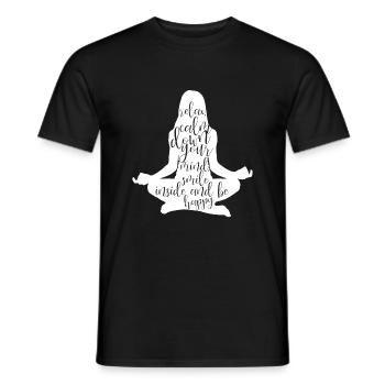 Détendez-vous et soyez heureux citation de yoga - T-shirt homme - noir - Devant - AI Model Male 178 light (178cm)