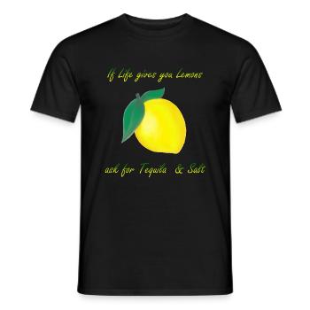Si la vie vous donne des citrons, demandez Tequila & Salt - T-shirt homme - noir - Devant - AI Model Male 178 light (178cm)