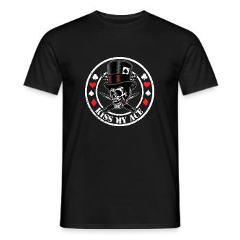 Kiss my Ace Shirt for Poker Players - Men's T-Shirt - black - Front - AI Model Male 178 light (178cm)