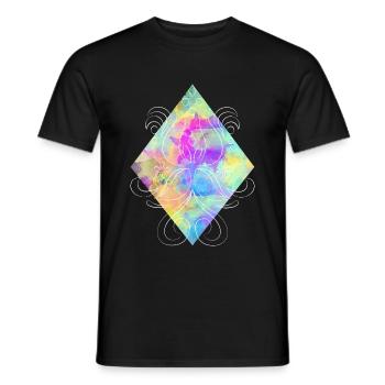 Abstract Flower - Männer T-Shirt - Schwarz - Vorne - AI Model Male 178 light (178cm)