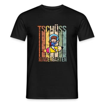 Einschulung schulkind jungen schulanfang Retro - Männer T-Shirt - Schwarz - Vorne - AI Model Male 178 light (178cm)