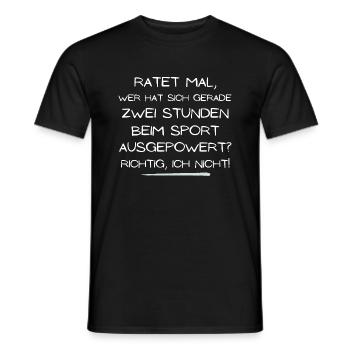 beim sport ausgepowert ich nicht geschenk idee - Männer T-Shirt - Schwarz - Vorne - AI Model Male 178 light (178cm)