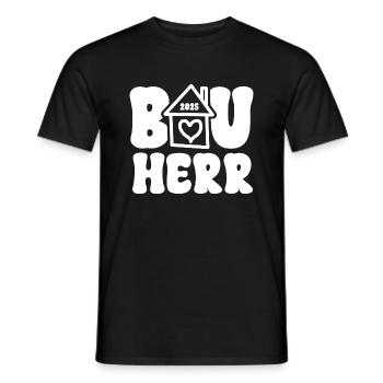 Bauherr 2025 Haus Häuslebauer Richtfest Hausbau - Männer T-Shirt - Schwarz - Vorne - AI Model Male 178 light (178cm)