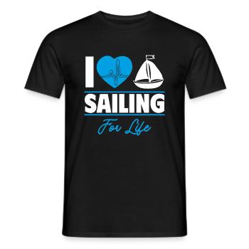 Sailing is my life,gift idea - Men's T-Shirt - black - Front - AI Model Male 178 light (178cm)
