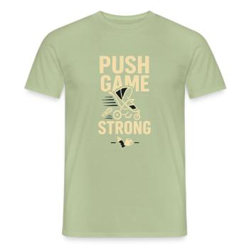 Crèche Papa Paternité Fierté - T-shirt homme - vert sauge - Devant - AI Model Male 178 light (178cm)