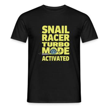 Snail Racing -enthusiast Coureur lent et régulier - T-shirt homme - noir - Devant - AI Model Male 178 light (178cm)