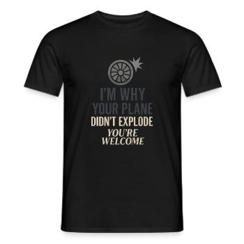Mécanicien d’aviation Faa Humour Technicien d’aéronefs - T-shirt homme - noir - Devant - AI Model Male 178 light (178cm)