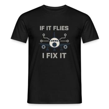 Mécanicien d’aviation Faa Humour Technicien d’aéronefs - T-shirt homme - noir - Devant - AI Model Male 178 light (178cm)