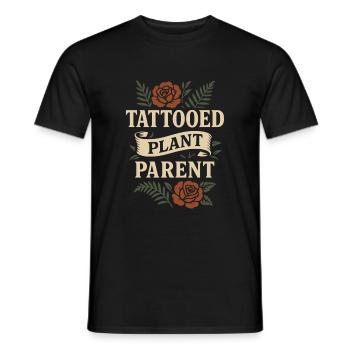 Tattooed plant lover plant mom - Men's T-Shirt - black - Front - AI Model Male 178 light (178cm)