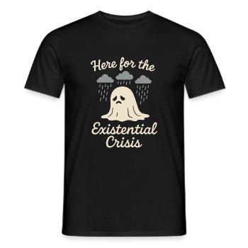Sad Ghost Ghost Humor Fear Fear Ghost Psychic - Men's T-Shirt - black - Front - AI Model Male 178 light (178cm)