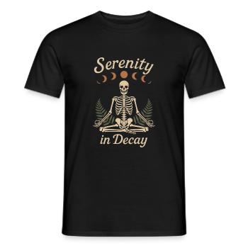 Skeleton Yoga Meditating Skeleton Goth Yoga Humor - Männer T-Shirt - Schwarz - Vorne - AI Model Male 178 light (178cm)